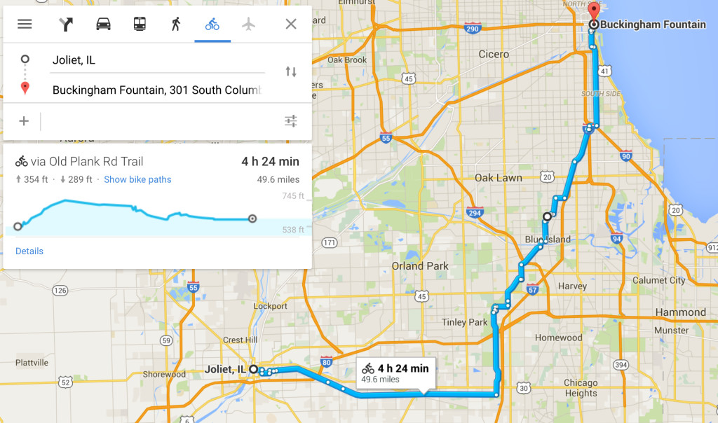 Google Chi to Joliet