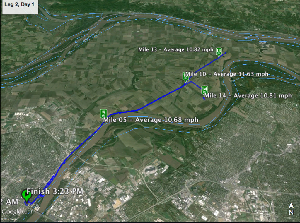 Leg 2, Day 1 Cyclemeter map